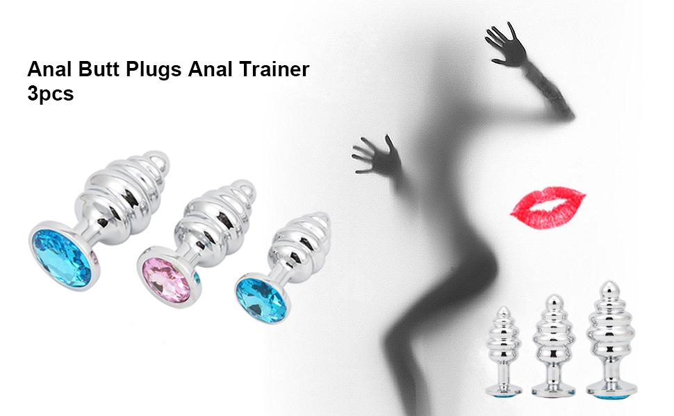 Plug anal de 3 uds, tapones anales, juguetes de entrenador anal, juguete de estimulación anal grande + mediano + pequeño1 (2)