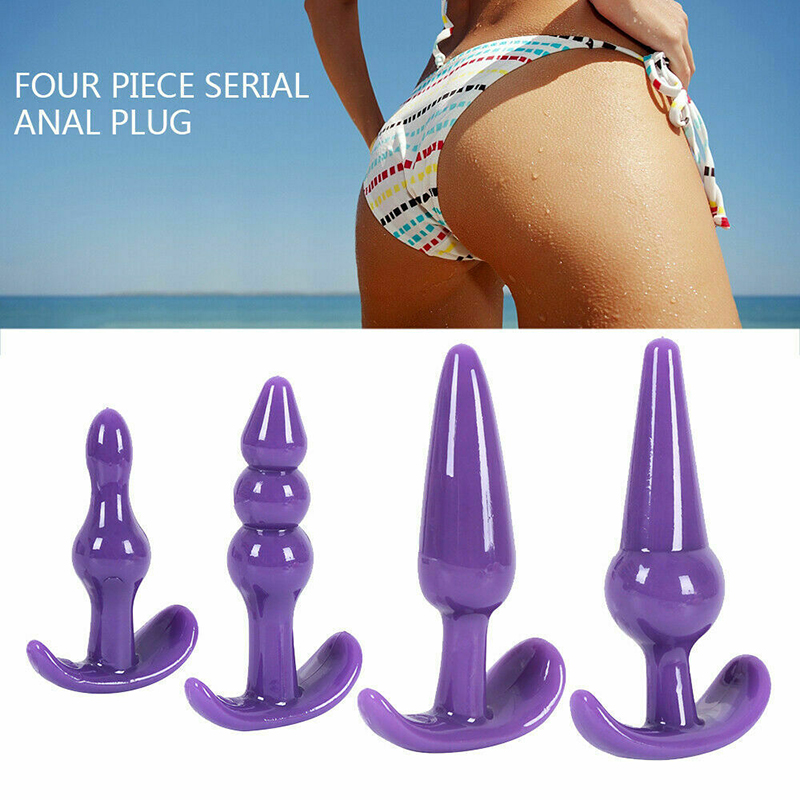 4-Piece Waterproof Anales Trainer Set Pleasure Plug Toy para sa mga Babae Lalaki Anal Plug Stick Beginner Training Kit Malaking Malaking Anales Beads Advanced na Laruan, TPE PLUGS SET (4)