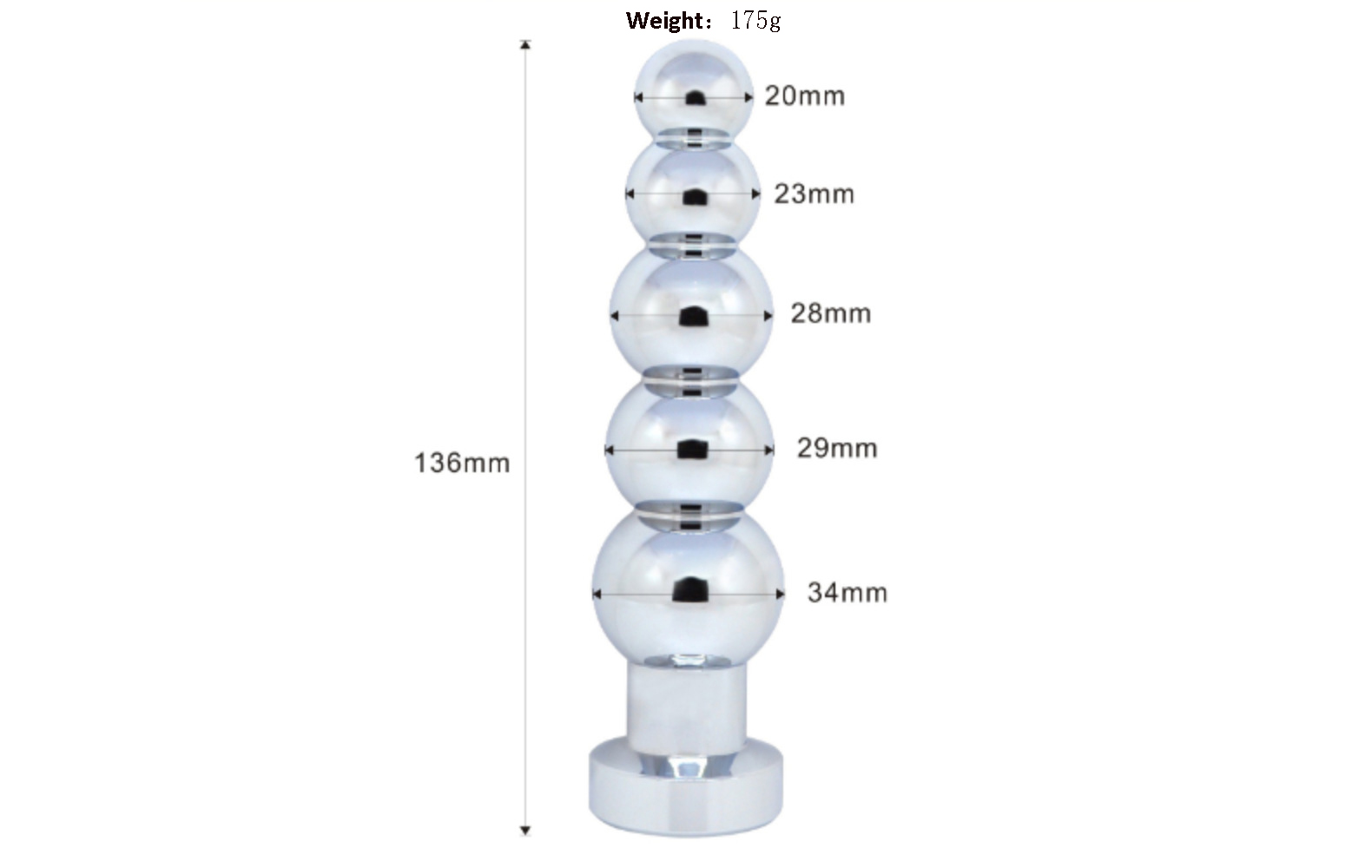 Awọn Ilẹkẹ Furo, Alawọ Ọṣọ Irin Butt Plug Furo Awọn nkan isere Olukọni pẹlu Awọn bọọlu Ti o yanju 5 Fetish Kinky Ibalopo Awọn Irinṣẹ Ibalopo fun Awọn ololufẹ Tọkọtaya (4)