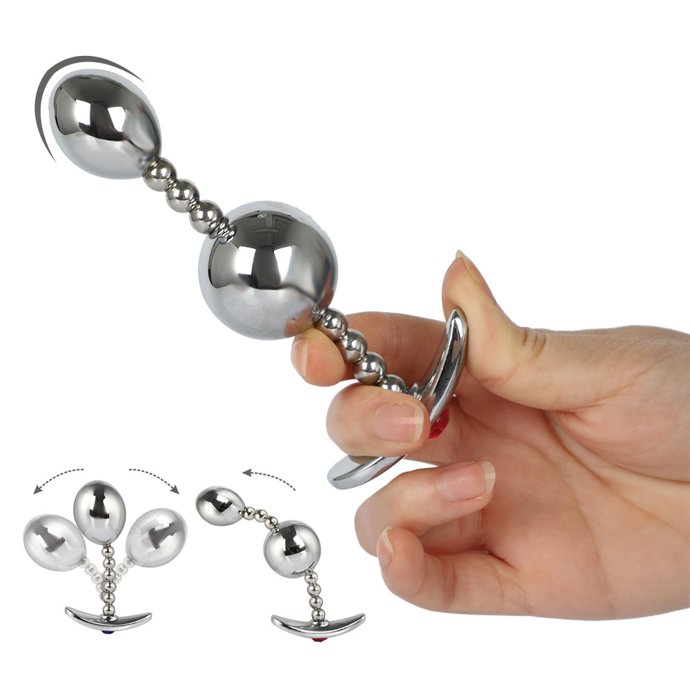 Anal Plug Gem Anal Beads - Stainless Steel Butt Plug Pleasure Wand Anal Sex Toys para sa Lalaki ug Babaye (1)