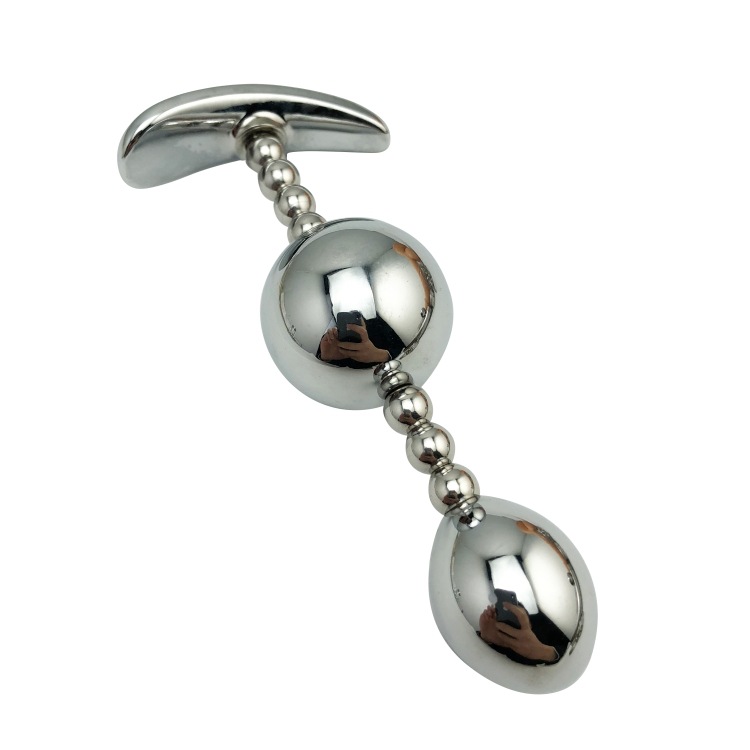 Anal Plug Gem Anal Beads - Stainless Steel Butt Plug Pleasure Wand Anal Toys bakeng sa Banna le Basali (3)