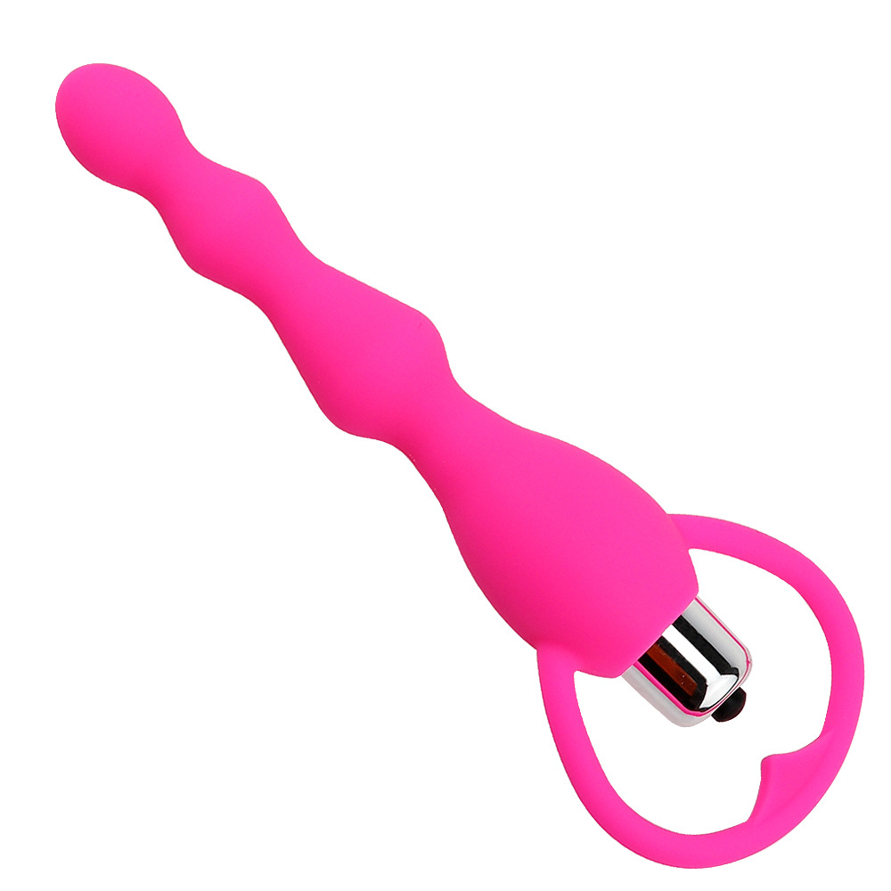 Böjbara silikonvibrerande analpärlor Butt Plug Vibe Sexleksaker för män kvinnor (3)