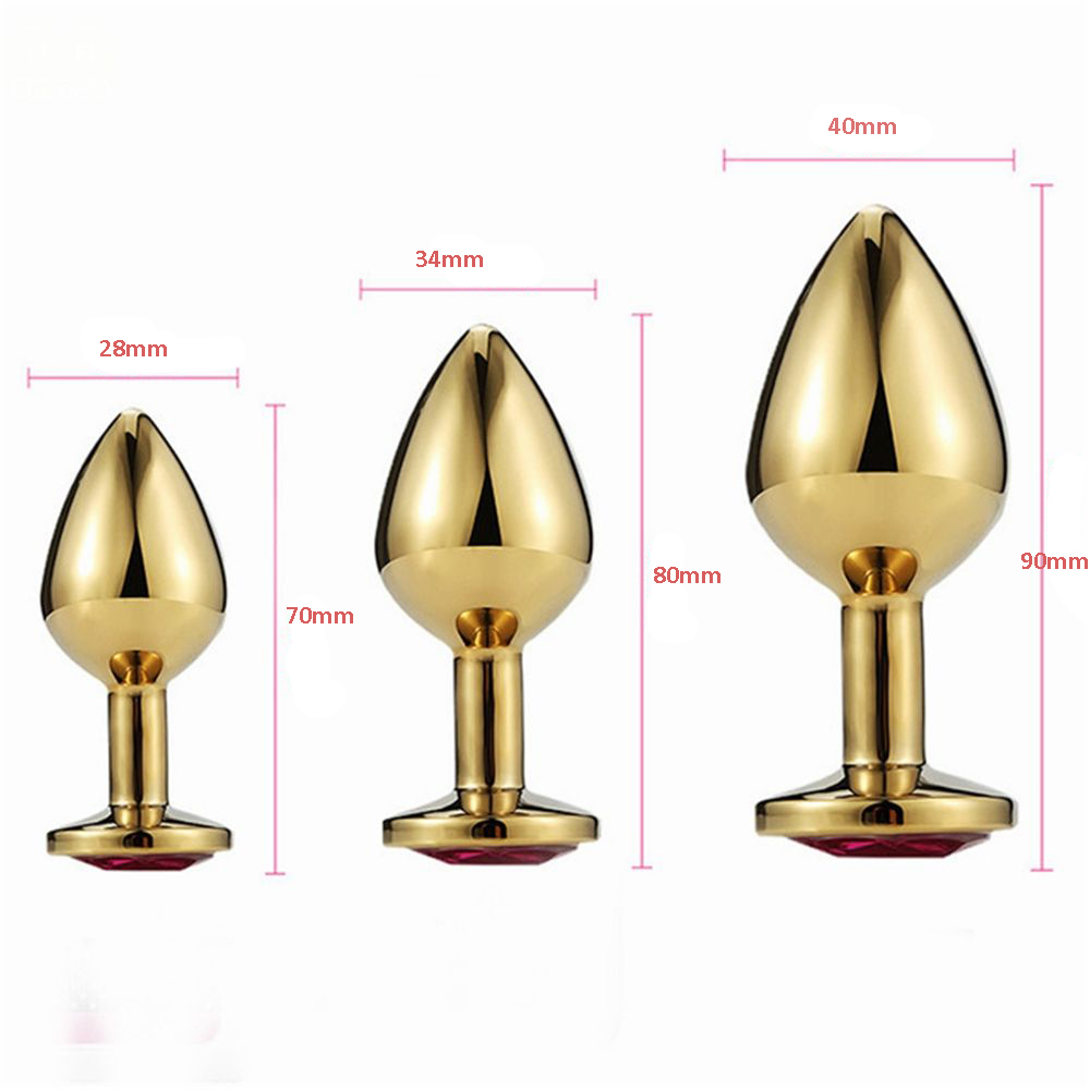 Butt Plug, ANAL PLUG, Tre dimensioni, Gold Plug, Gioiello, Palline anali, Giocattolo anale, Plug anale, Giocattolo del sesso anale, Butt plug ingioiellato, Bdsm, BUTT, Dildo (4)