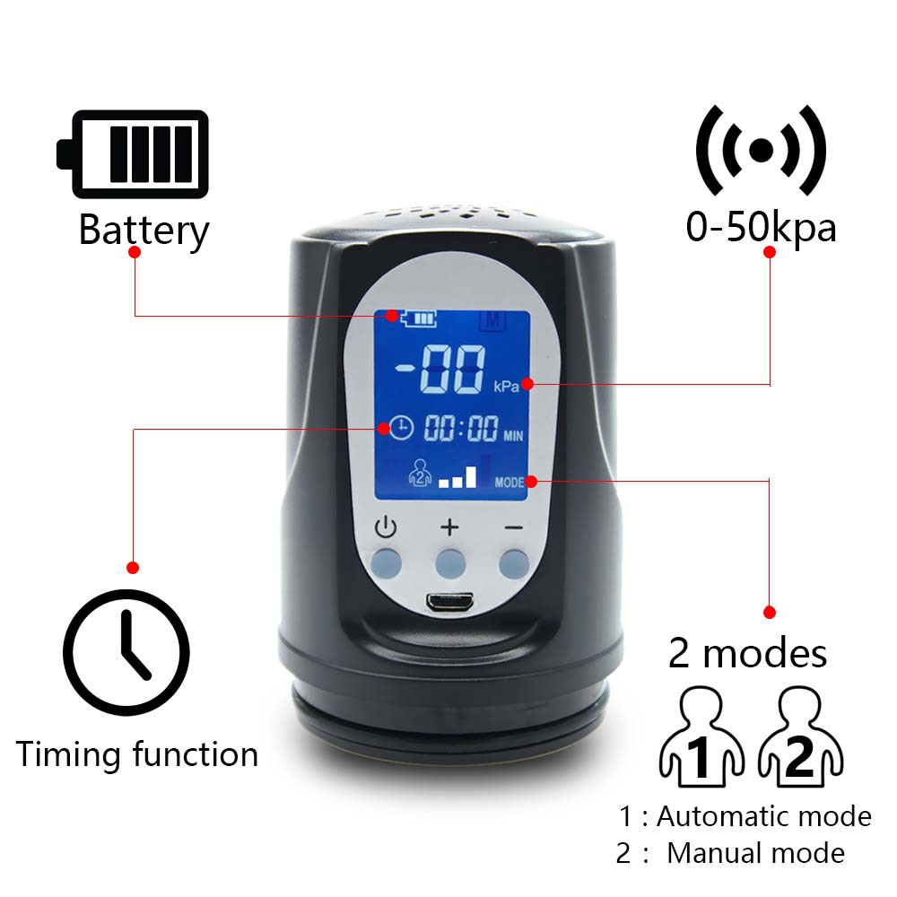 Pompe à vide électrique pour pénis avec 4 intensités d'aspiration (5)