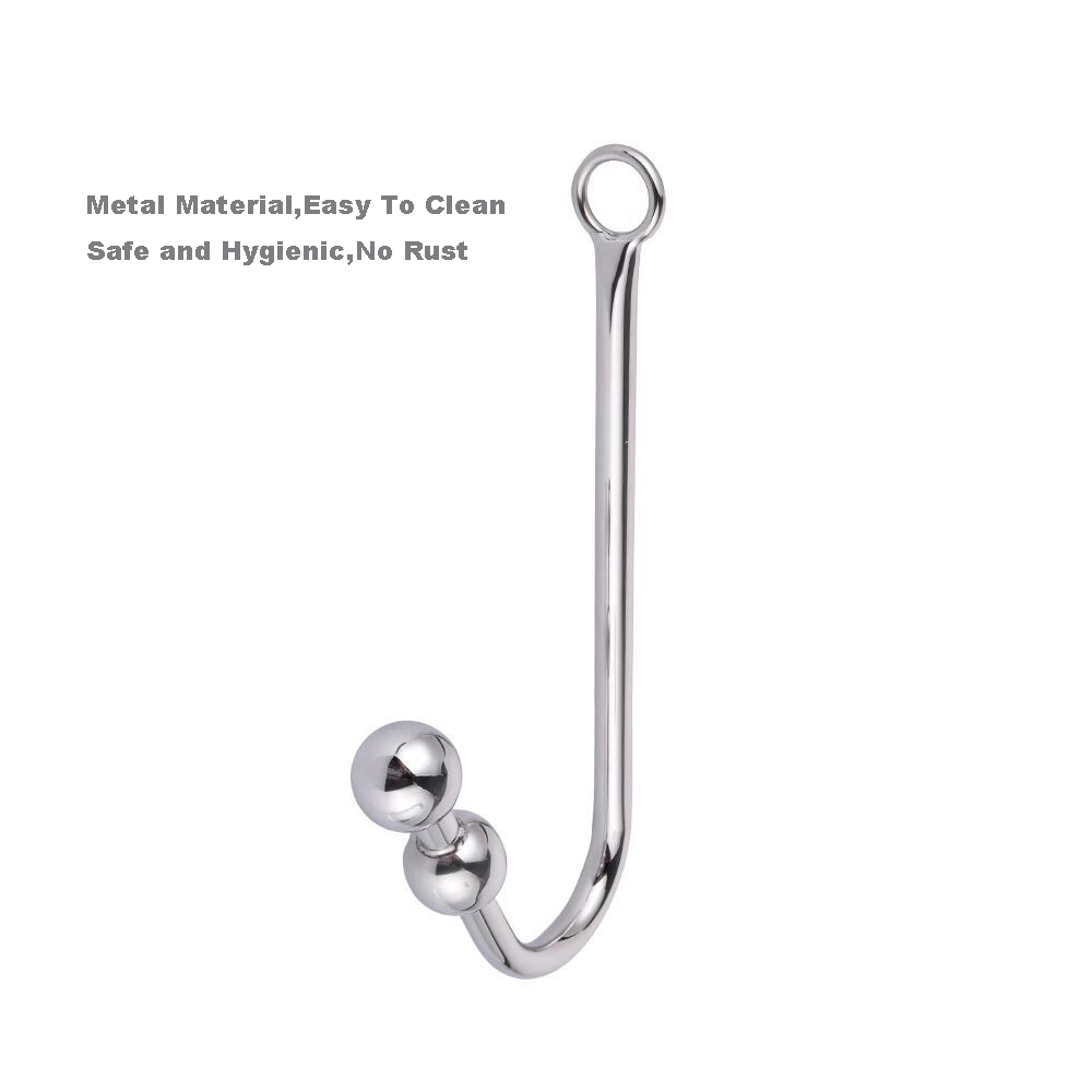 Metal Anal Hook Ball Ring Prostate Massager Stainless Steel Butt Plug Sex Men (3)