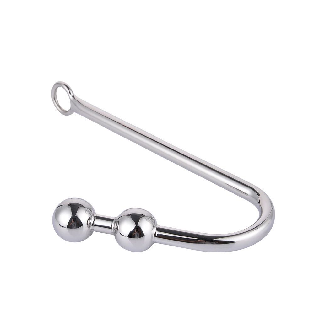 Logam Anal Hook Bola Cincin Prostat Pijat Stainless Steel Butt Plug Seks Pria (5)