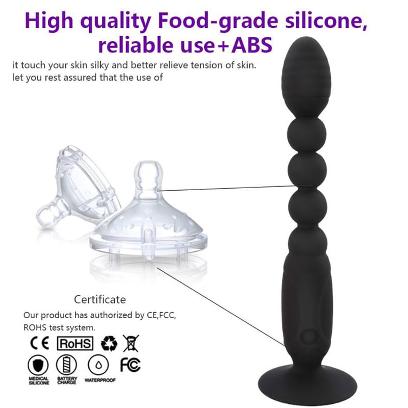 Mikanda ya Silicone Anal Yogwedezeka Yakutali (13)