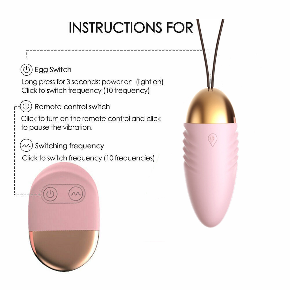 Kayan Wasan Jima'i Na Mata Ma'aurata Wireless Control Remote Vibrating Harsashin Kwai Vibrator (2)