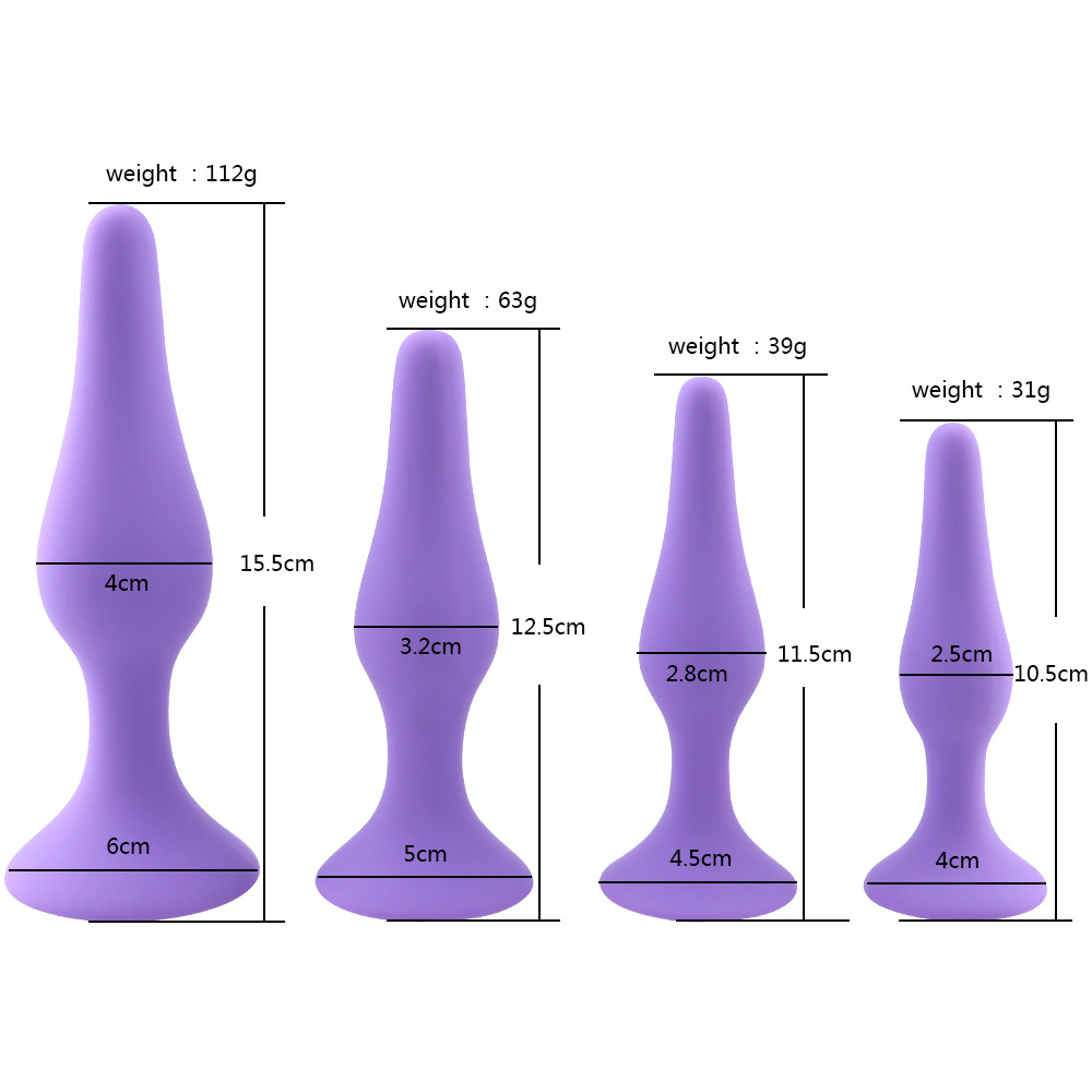 Sexy Toys 4PCS Anal Plug Set Medical Silicone Sensuality Anal Toys (5)