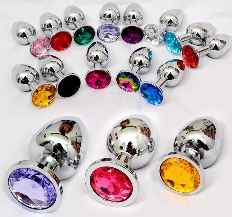 Stainless hlau 3pcsset Anal Beads Crystal Jewelry Anal Butt Plug Massage (1)