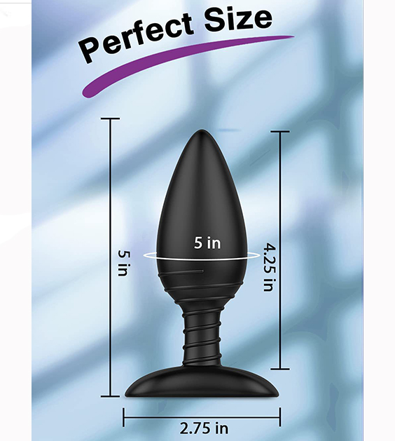 Vibrerende buttplug, genopladelig analvibrator med silikone med fjernbetjening 6 vibrationstilstande Vandtæt analsexlegetøj til mænd, kvinder og par (5)