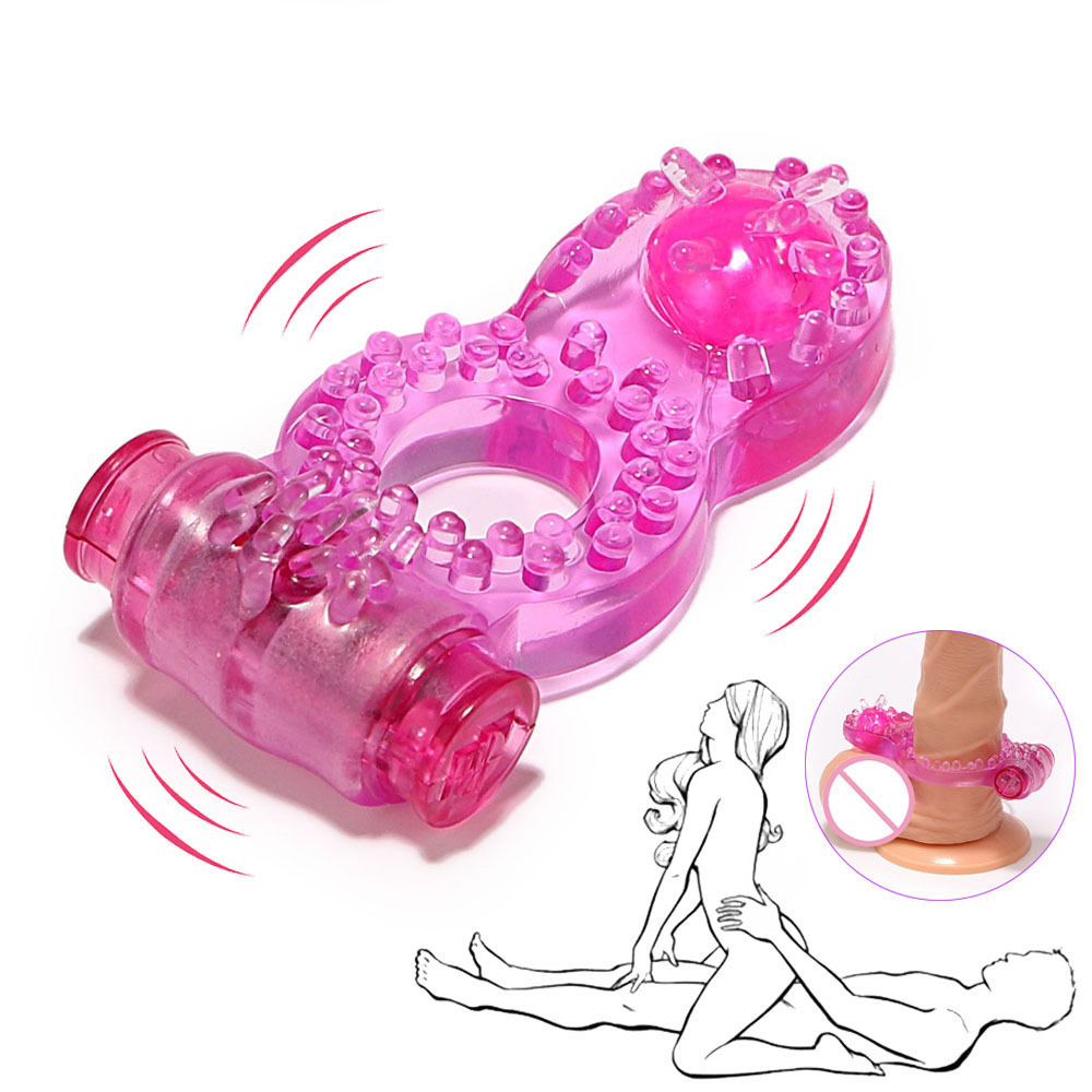 Vibrating Cock Penis Ring เครื่องสั่นอวัยวะเพศชาย Time Delay Extender Sleeve สำหรับชาย (4)