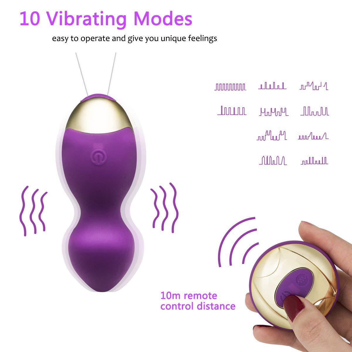 Trådløs fjernbetjening Æg Vibrator Voksen Sexlegetøj Æg Kvinder 10 Speeds USB Genopladelig (3)