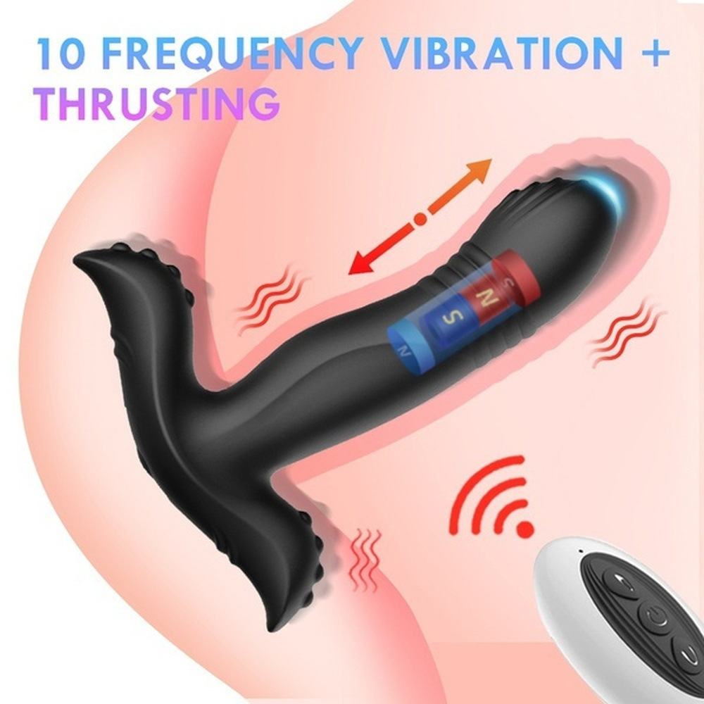 Prostate Massager Anal Vibrator with 10 Vibration Modes，Adorime Butt Stimulator Plug for Male and Women Advanced Players Sex Toy (2)