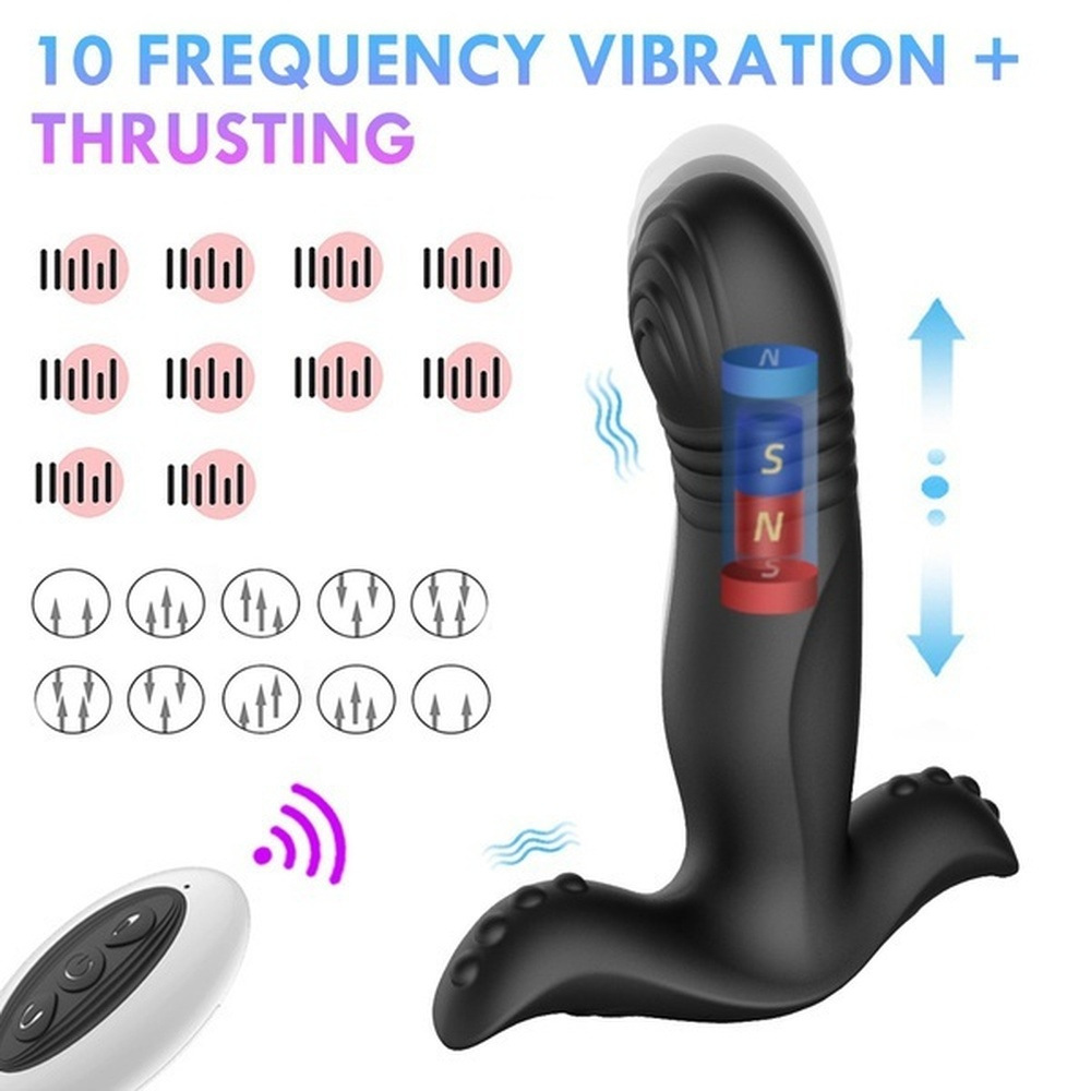 Prostate Massager Anal Vibrator with 10 Vibration Modes，Adorime Butt Stimulator Plug for Male and Women Advanced Players Sex Toy (5)