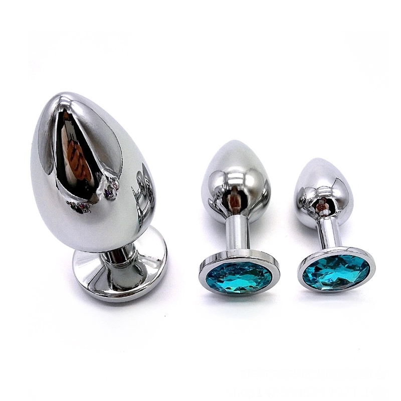 Stainless Steel 3pcsset Anal Beads Crystal Jewelry Anal Butt Plug Massage (7)