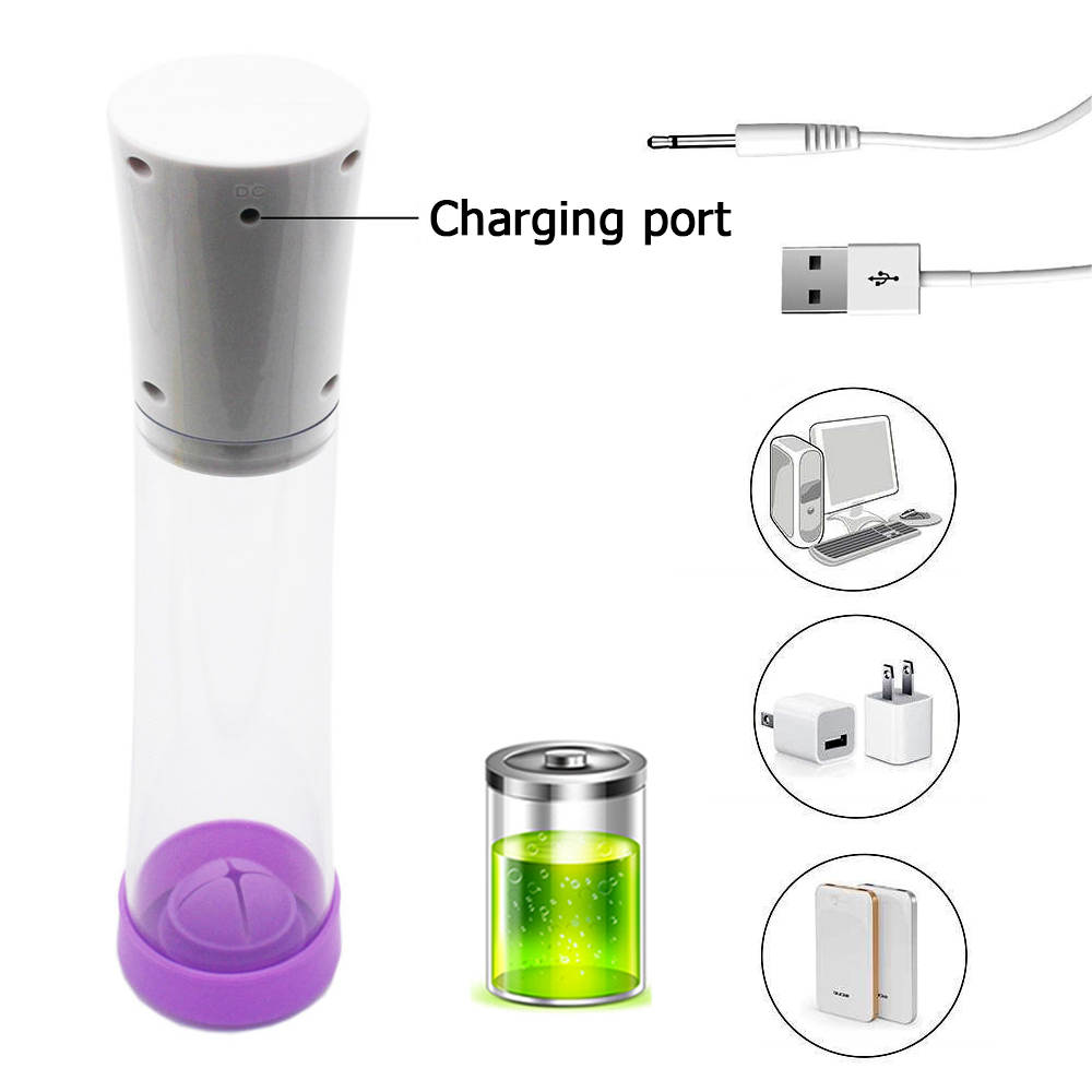 White USB-Powered Electric Penis Pump Clear Cylinder Bundle with 3 Small Sleeves (5)